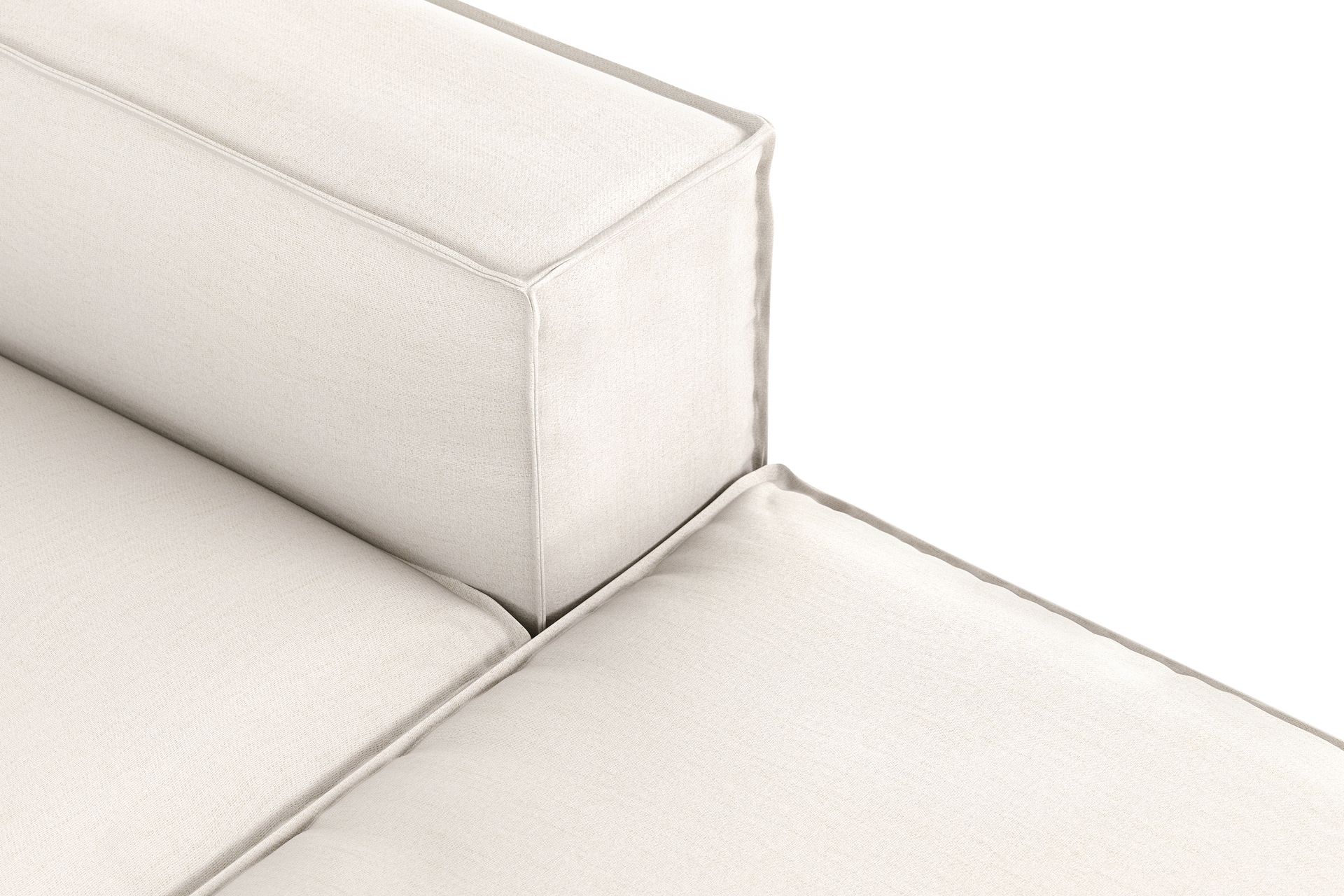 Cubo 3-seters Dyp Modulsofa + Fotskammel i Stoff - Hvit - Møbler - Sofaer - 3 seter sofa