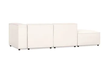 Cubo 3-seters Dyp Modulsofa + Fotskammel i Stoff - Hvit - Møbler - Sofaer - Modulsofaer - Komplett modulsofa
