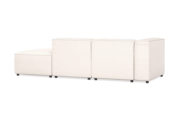 Cubo 3-seters Dyp Modulsofa + Fotskammel i Stoff - Hvit - Møbler - Sofaer - 3 seter sofa