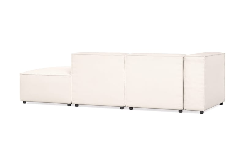 Cubo 3-seters Dyp Modulsofa + Fotskammel i Stoff - Hvit - Møbler - Sofaer - 3 seter sofa