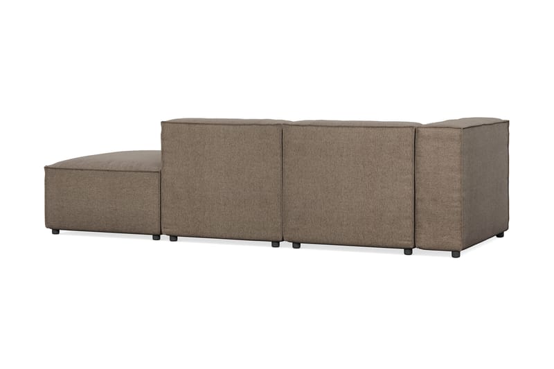 Cubo 3-seters Dyp Modulsofa + Fotskammel i Stoff - Grå - Møbler - Sofaer - Modulsofaer - Komplett modulsofa