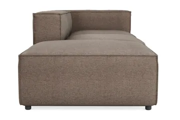 Cubo 3-seters Dyp Modulsofa + Fotskammel i Stoff - Grå - Møbler - Sofaer - Modulsofaer - Komplett modulsofa
