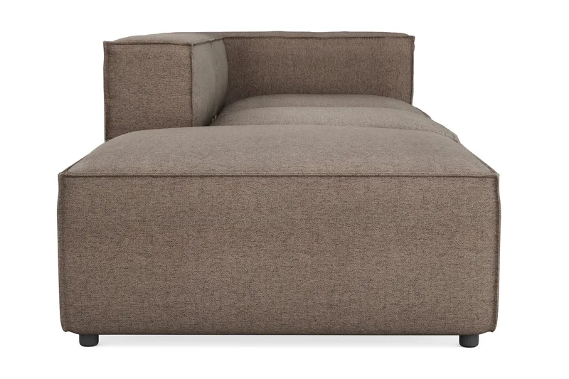 Cubo 3-seters Dyp Modulsofa + Fotskammel i Stoff - Grå - Møbler - Sofaer - Modulsofaer - Komplett modulsofa