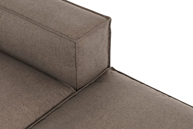 Cubo 3-seters Dyp Modulsofa + Fotskammel i Stoff - Grå - Møbler - Sofaer - Modulsofaer - Komplett modulsofa