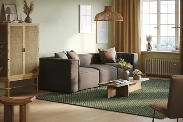 Cubo 4-seters Dyp Modulsofa i Stoff - Grå - Møbler - Sofaer - 3 seter sofa