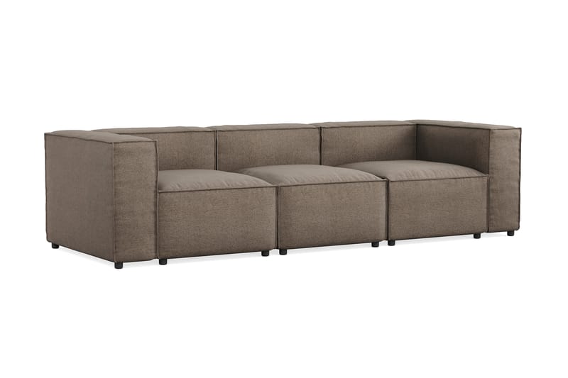 Cubo 4-seters Dyp Modulsofa i Stoff - Grå - Møbler - Sofaer - 3 seter sofa
