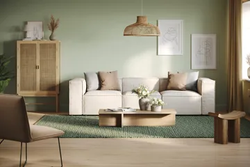 Cubo 4-seters Dyp Modulsofa i Stoff - Hvit - Møbler - Sofaer - 3 seter sofa