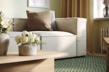 Cubo 4-seters Dyp Modulsofa i Stoff - Hvit - Møbler - Sofaer - 3 seter sofa