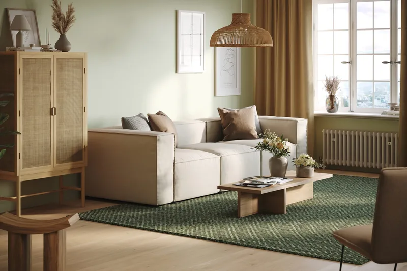 Cubo 4-seters Dyp Modulsofa i Stoff - Hvit - Møbler - Sofaer - 3 seter sofa