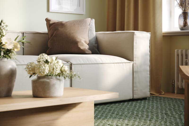 Cubo 4-seters Dyp Modulsofa i Stoff - Hvit - Møbler - Sofaer - 3 seter sofa
