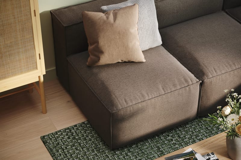 Cubo 5-seters L-formet Dyp Modulhjørnesofa i Stoff - Grå - Møbler - Sofaer - Hjørnesofaer