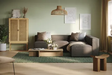 Cubo 5-seters L-formet Dyp Modulhjørnesofa i Stoff - Grå - Møbler - Sofaer - Hjørnesofaer