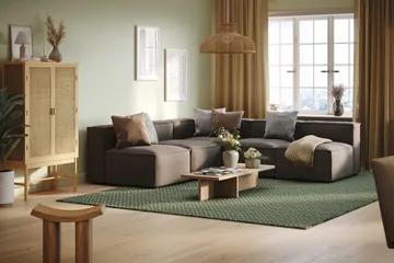 Cubo 5-seters L-formet Dyp Modulhjørnesofa i Stoff - Grå - Møbler - Sofaer - Hjørnesofaer