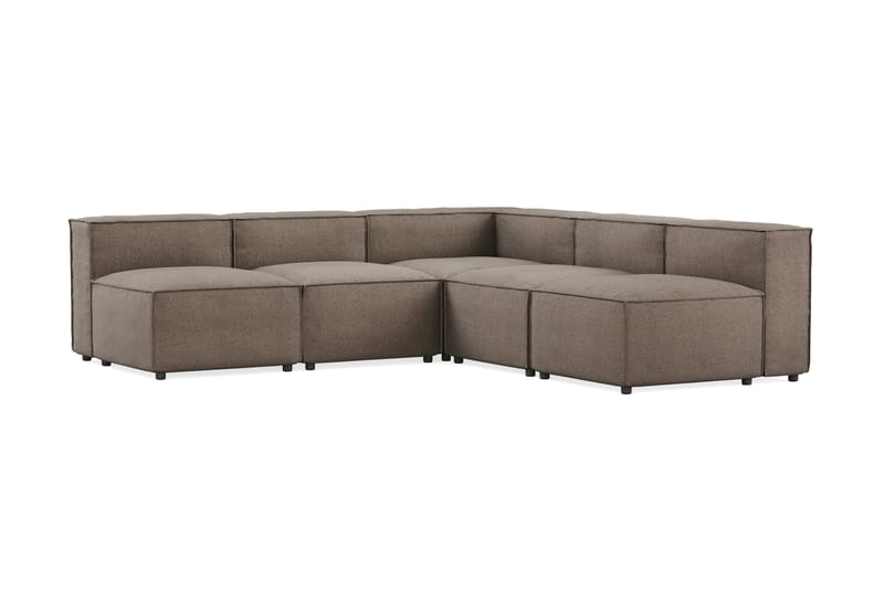 Cubo 5-seters L-formet Dyp Modulhjørnesofa i Stoff - Grå - Møbler - Sofaer - Hjørnesofaer
