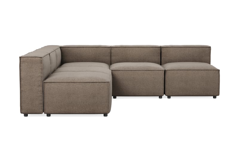 Cubo 5-seters L-formet Dyp Modulhjørnesofa i Stoff - Grå - Møbler - Sofaer - Hjørnesofaer