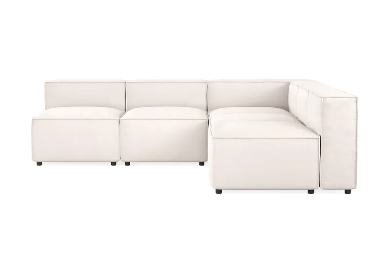 Cubo 5-seters L-formet Dyp Modulhjørnesofa i Stoff - Hvit - Møbler - Sofaer - Hjørnesofaer
