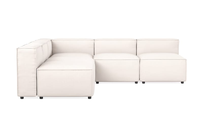 Cubo 5-seters L-formet Dyp Modulhjørnesofa i Stoff - Hvit - Møbler - Sofaer - Hjørnesofaer