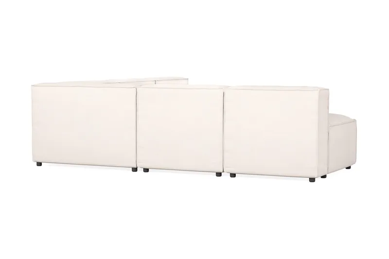 Cubo 5-seters L-formet Dyp Modulhjørnesofa i Stoff - Hvit - Møbler - Sofaer - Hjørnesofaer