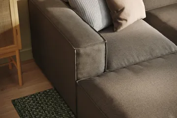 Cubo 5-seters U-formet Dyp Modulsofa med Divan og Sjeselong i Fløyel - Grå - Møbler - Sofaer - U-sofa