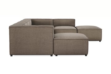 Cubo 5-seters U-formet Dyp Modulsofa med Divan og Sjeselong i Fløyel - Grå - Møbler - Sofaer - U-sofa