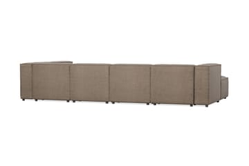 Cubo 5-seters U-formet Dyp Modulsofa med Divan og Sjeselong i Fløyel - Grå - Møbler - Sofaer - U-sofa