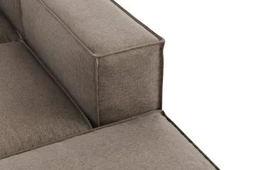 Cubo 5-seters U-formet Dyp Modulsofa med Divan og Sjeselong i Fløyel - Grå - Møbler - Sofaer - U-sofa