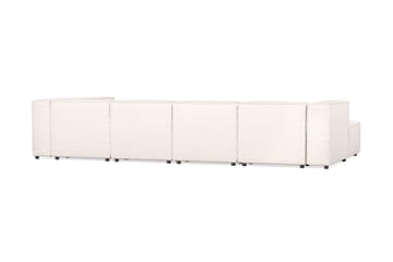 Cubo 5-seters U-formet Dyp Modulsofa med Divan og Sjeselong i Fløyel - Hvit - Møbler - Sofaer - U-sofa