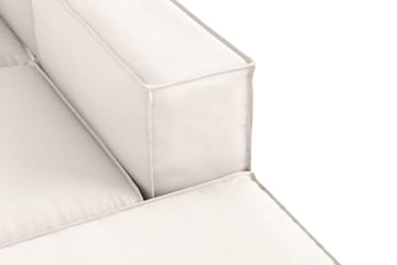 Cubo 5-seters U-formet Dyp Modulsofa med Divan og Sjeselong i Fløyel - Hvit - Møbler - Sofaer - U-sofa