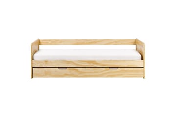 Dagbädd Beliani Gravelines med lamellram Ljus Trä Light wood - Møbler - Senger - Gjesteseng & ekstraseng - Uttrekkbar seng