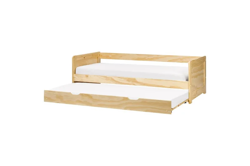 Dagbädd Beliani Gravelines med lamellram Ljus Trä Light wood