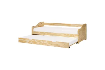 Dagbädd Beliani Luneray med lamellram Ljus Trä Light wood - Møbler - Senger - Gjesteseng & ekstraseng - Uttrekkbar seng