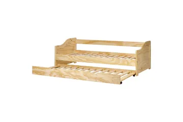 Dagbädd Beliani Luneray med lamellram Ljus Trä Light wood - Møbler - Senger - Gjesteseng & ekstraseng - Uttrekkbar seng