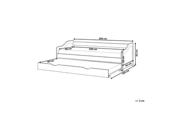 Dagbädd Beliani Luneray med lamellram Ljus Trä Light wood - Møbler - Senger - Gjesteseng & ekstraseng - Uttrekkbar seng