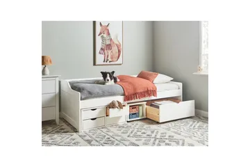 Dagbädd Beliani Royville med förvaring Ljus Trä White - Møbler - Sofaer - Dagsenger - Dagseng dobbeltseng