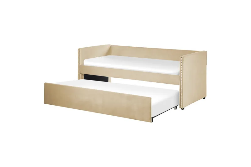 Dagbädd Beliani Troyes med lamellram Beige Beige