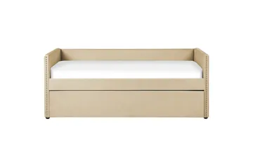Dagbädd Beliani Troyes med lamellram Beige Beige - Møbler - Senger - Gjesteseng & ekstraseng - Uttrekkbar seng