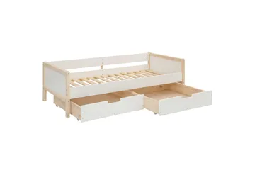 Dagbed uten rygg Loft24 Sovesofa Square Line Hvit,Natur - Møbler - Sofaer - Dagsenger
