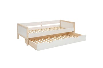Dagbed uten rygg Loft24 Sovesofa Square Line Hvit,Natur - Møbler - Sofaer - Dagsenger