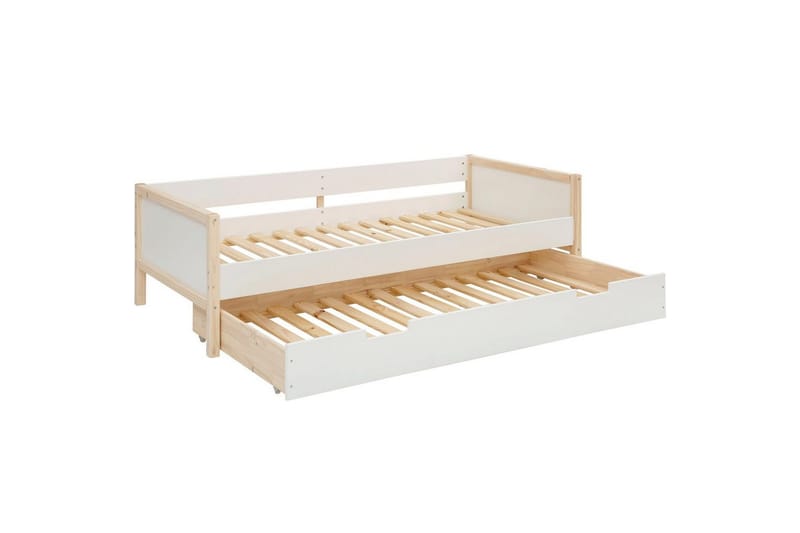 Dagbed uten rygg Loft24 Sovesofa Square Line Hvit,Natur - Møbler - Sofaer - Dagsenger