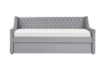 Dagseng 90 x 200 cm fløyel grå MONTARGIS - Grå - Møbler - Sofaer - Dagsenger - Dagseng dobbeltseng