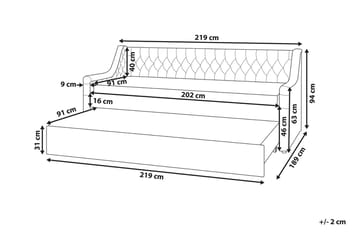 Dagseng 90 x 200 cm fløyel grå MONTARGIS - Grå - Møbler - Sofaer - Dagsenger - Dagseng dobbeltseng