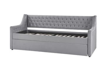 Dagseng 90 x 200 cm fløyel grå MONTARGIS - Grå - Møbler - Sofaer - Dagsenger - Dagseng dobbeltseng