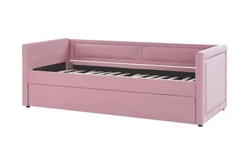 Dagseng 90 x 200 cm fløyel rosa MIMIZAN - Rosa - Møbler - Sofaer - Dagsenger - Dagseng dobbeltseng