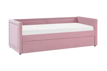 Dagseng 90 x 200 cm fløyel rosa MIMIZAN - Rosa - Møbler - Sofaer - Dagsenger - Dagseng dobbeltseng