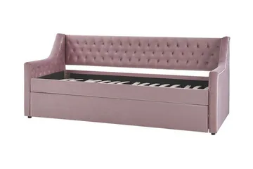 Dagseng 90 x 200 cm fløyel rosa MONTARGIS - Rosa - Møbler - Sofaer - Dagsenger - Dagseng dobbeltseng