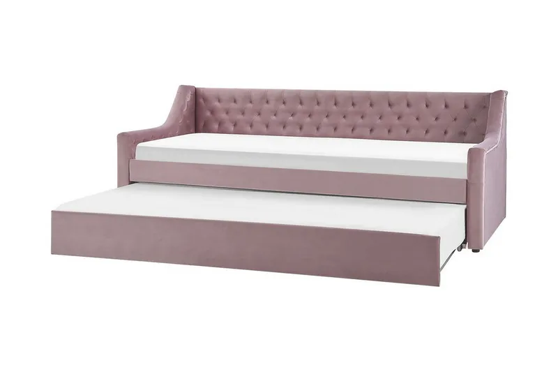Dagseng 90 x 200 cm fløyel rosa MONTARGIS - Rosa - Møbler - Sofaer - Dagsenger - Dagseng dobbeltseng