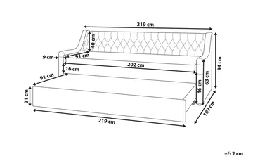 Dagseng 90 x 200 cm fløyel rosa MONTARGIS - Rosa - Møbler - Sofaer - Dagsenger - Dagseng dobbeltseng