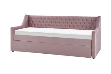 Dagseng 90 x 200 cm fløyel rosa MONTARGIS - Rosa - Møbler - Sofaer - Dagsenger - Dagseng dobbeltseng