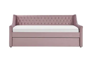 Dagseng 90 x 200 cm fløyel rosa MONTARGIS - Rosa - Møbler - Sofaer - Dagsenger - Dagseng dobbeltseng
