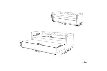 Libourne Dagseng 90 / 200 cm - Grønn - Møbler - Sofaer - Dagsenger - Dagseng dobbeltseng